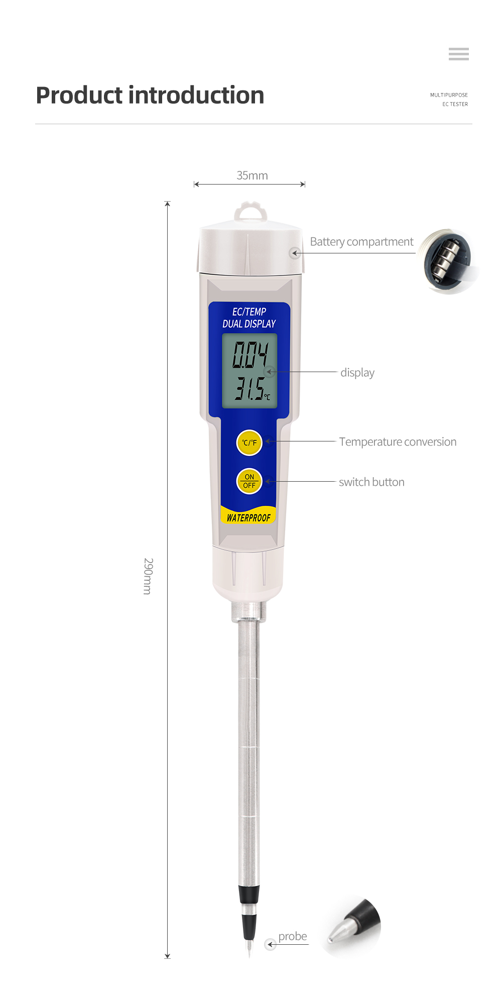 EC-315 Tester EC per terreno 2 - Aquarium Plant Lab recensione e prezzo
